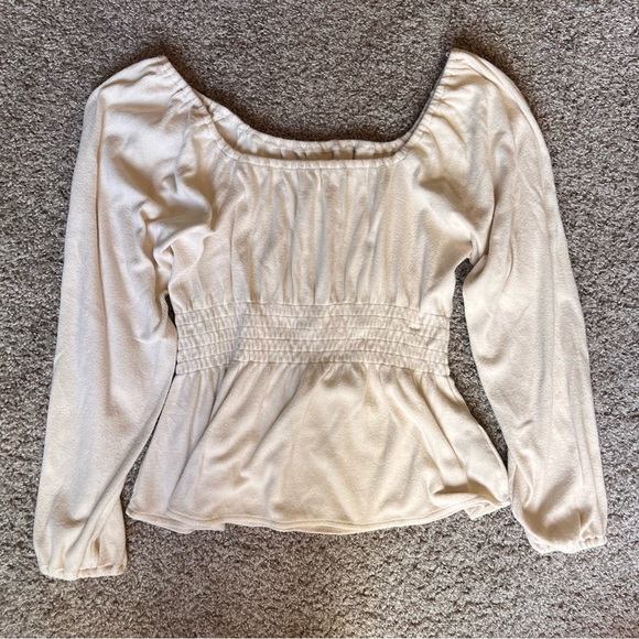 Madewell Plush Square-Neck Smocked Long Sleeve Top - Picture 4 of 5